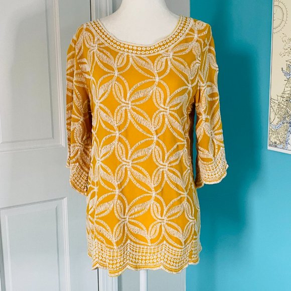 Solitaire for Anthropolgie Embroidered Boho Peasant Blouse (size S) - Picture 2 of 12